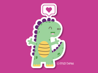 Dino Love dinosaur emily dumas giving heart hug like love vector