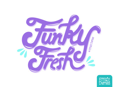 Funky Fresh bubble letters emily dumas funky fresh handlettering lettering script vector