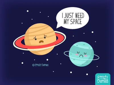 A Little Space | ©Emily Dumas emily dumas funny galaxy outer space planets pun punny vector