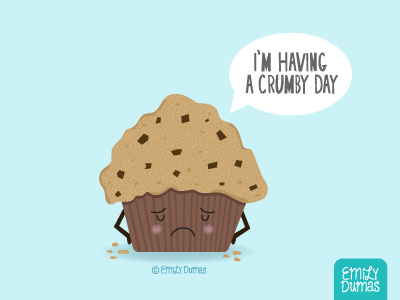 Crumby emily dumas food art foodpun funny muffin pun punny vector