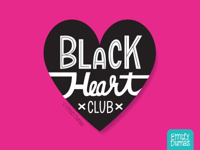 Black Heart Club black heart emily dumas handlettering illustration illustrator lettering vector