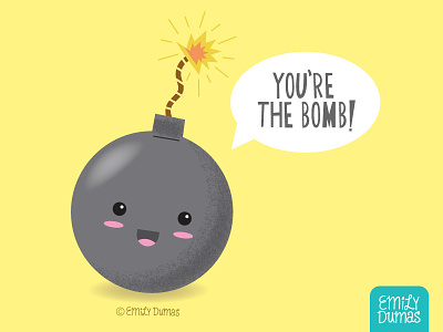 You're the Bomb! da bomb emily dumas frozen drink illustrator on the bright side pun punny vector