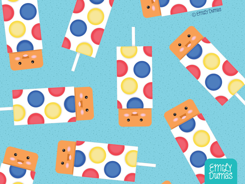 Push Pops emily dumas food with faces food illustration throwback popsicle push pop vector illustrator