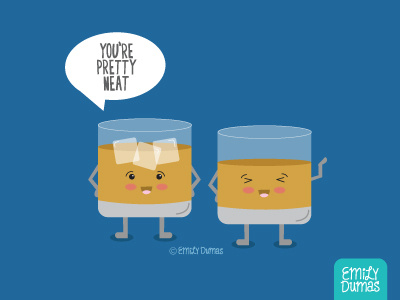 Whiskey Neat alcohol whiskey punny humor food illustration illustrator emily dumas funny illustration pun vector