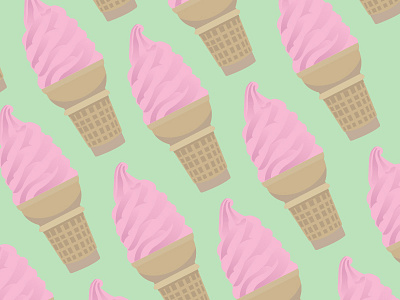 Ice Cream Cone Pattern cone cream flat food ice icecream pink summer