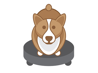 Corgi on a Robotic Vacuum corgi dog flat illustration puppy robot roomba vacuum