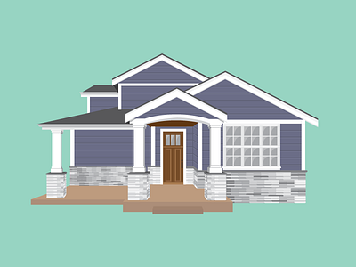 House architecture design flat home house vector