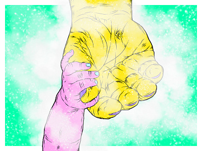 Hands #02 abstract baby color draw hands human illustration