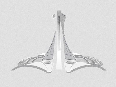 Olympic Stadium grainy illustration montreal vector