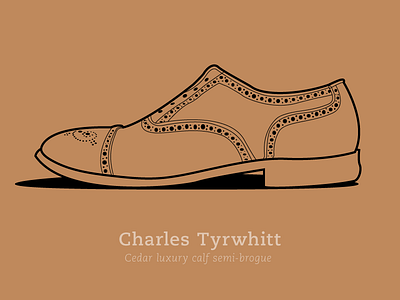 CT Semi Brogue Illustration brogue charles tyrwhitt leather shoe