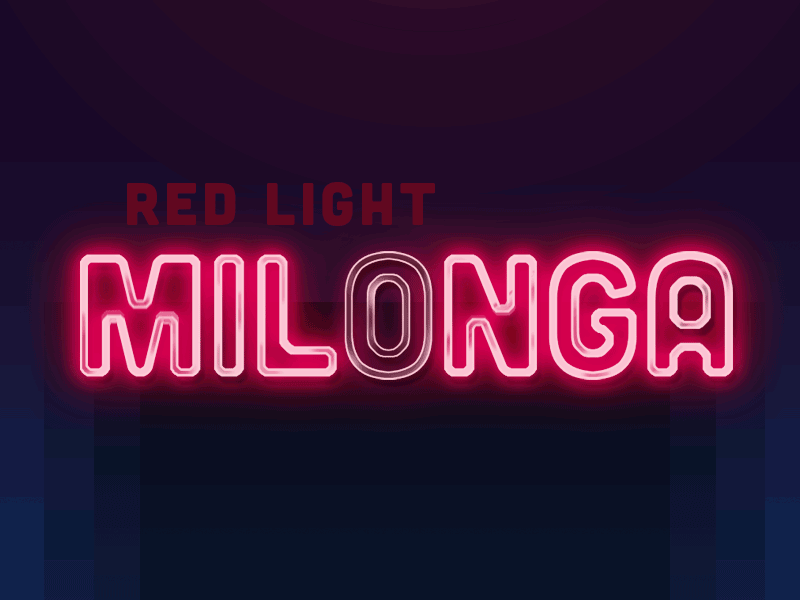 Milonga animation branding dance event gif neon tango typography