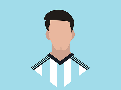 Lionel football illustration messi minimal portrait soccer uruguay vector world cup