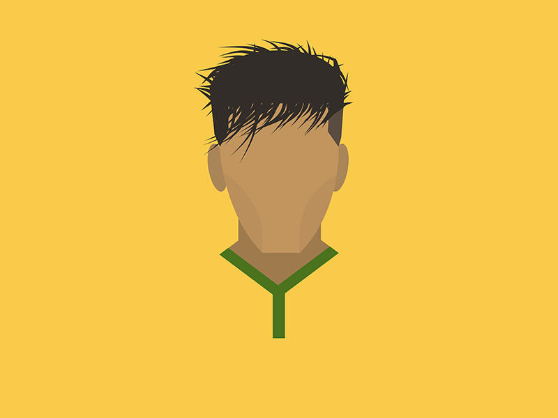 Neymar brazil football illustration minimal neymar portrait soccer vector world cup