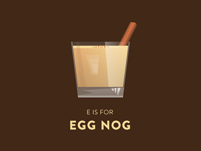 (WIP) E is for Egg Nog alcohol alphabet drinks egg nog illustration print screenprint vector