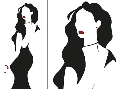 Backless Dress (WIP) fashion illustration minimalist monochrome portrait vector