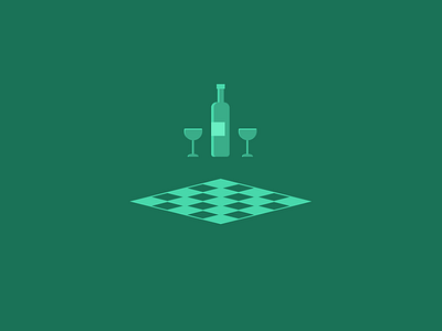 An Oddly Chess-like Picnic illustration minimal picnic vector wine