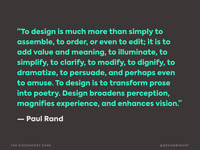 Realness from Rand conference design minimalist paul rand presentation quote slide deck slides speaking typogaphy
