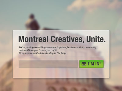 Montreal Creatives, Unite. montreal sign up web