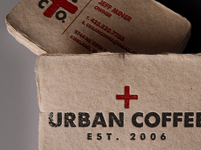 Urban Coffee Biz Card rebrand package design urban coffee moussecreative