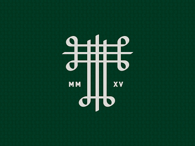 German Beer Hall calligraphic green logo monogram