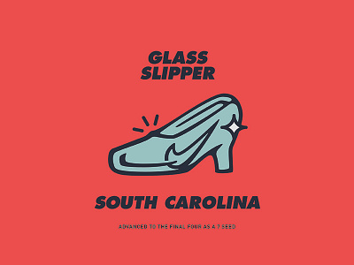 Cinderella Award basketball cinderella final four glass slipper illustration logo ncaa south carolina
