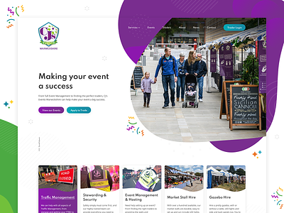 CJ's Event homepage design business design header homepage homepage design ux web design