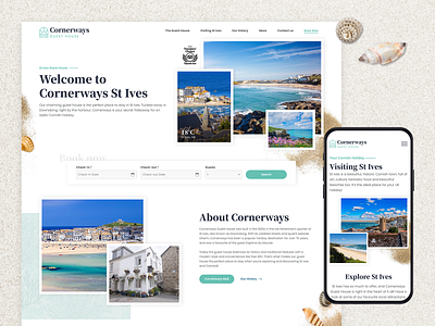 Cornerways Guest House - homepage and mobile design