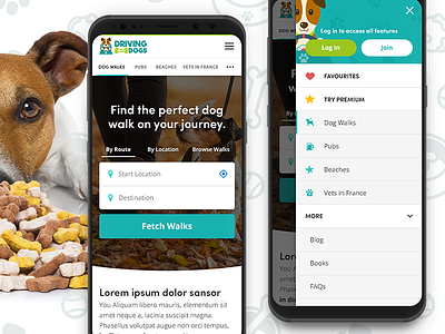 Dog Walking Website Design dog walking dogs interface mobile navigation ui ux web design