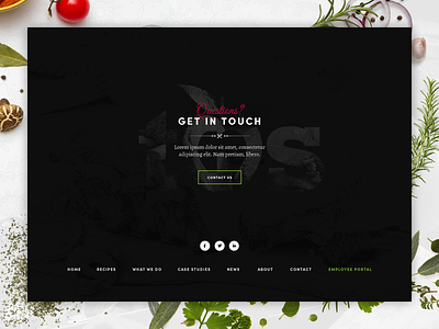 Footer design for catering company catering design food footer interface restaurant ui ux web design