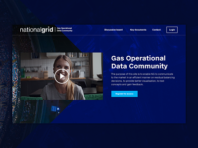 National Grid Gas Data Community header banner business design energy gas head rig header homepage homepage design navigation web design