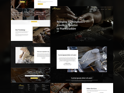 Homepage design for bespoke jewellery designer