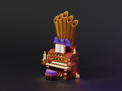 Baby Organ 3dart 3dprops blender3d casualgame cute design gameprops graphic design illustration