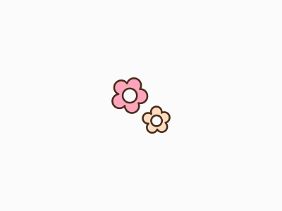 Flowers Icon beige bloom blossoms cute flat floral florist flower flower logo flowers flowershop garden icon minimalist modern nature petal pink plant spring