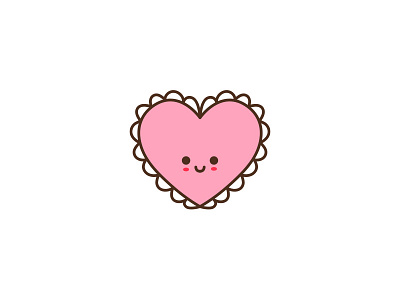 Heart Doily Icon cute design digital doily flat heart icon illustration illustrator kawaii lace love modern pink valentine valentines day vector