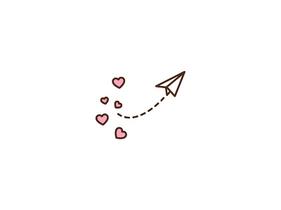 Paper Airplane with Hearts Icon