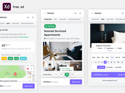 Freebie Mobile Booking .Xd UI Kit