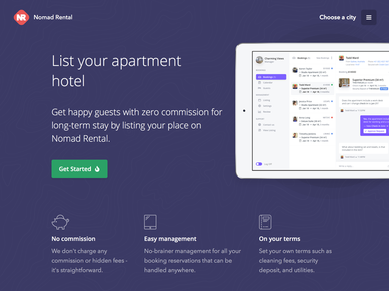 Get Listed signup mobile ios landing landing page app ipad header hero