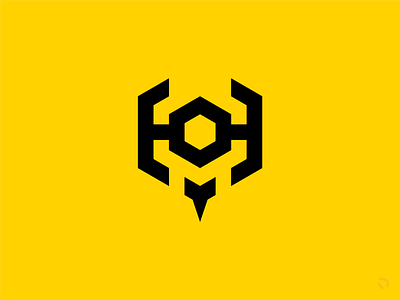 H1VE M1ND eSports Mark bee esports esports logo flat design geometric geometric logo h hexagon hexagonal honeycomb hornet logo design m minimalist logo sting stinger team logo thick lines valorant wasp