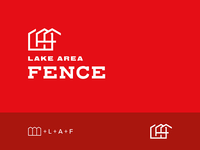 Lake Area Fence brand identity branding bricks building clean contractor contruction fence fencing flat flat design geometric laf logo design logomark minimal modern monogram monoline