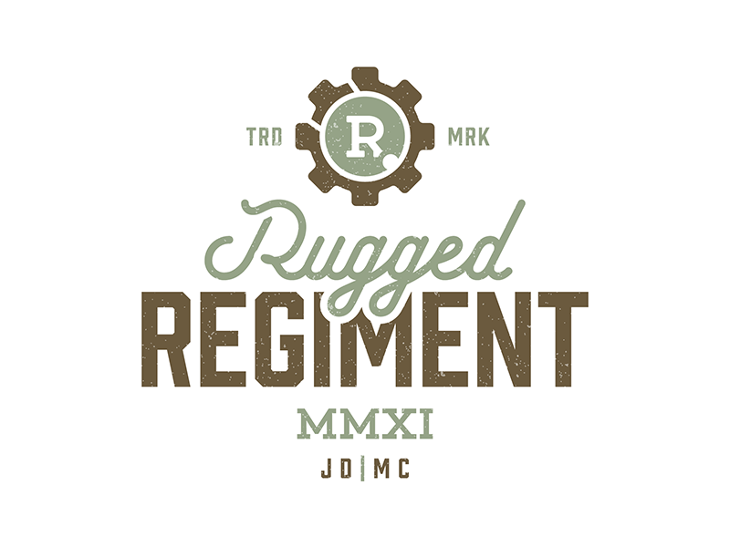 Rugged Regiment veteran army bolt bolt face gun regiment rugged military rugged regiment badge weathered vintage