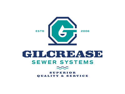 Gilcrease Sewer Systems | Final Logo bold brand identity branding clean clean water efficient flat flat design industrial industrial logo industry logo plumber plumbing septic sewer sewer system solid water water treatment