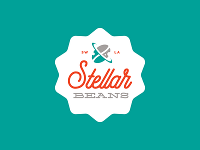 Stellar Beans Coffee House astronaut badge badge logo brand refresh coffee coffee bar coffee bean coffee beans coffee house coffee shop coffee shop logo cosmos create galactic galaxy rebrand solar space stellar universe