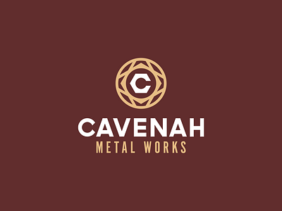 Cavenah Metal Works branding building construction flat flat design flat logo geometric identity identity branding industrial industry isometric lineart logo logo design logomark metal minimal screw vector