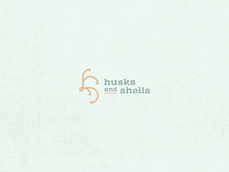 Husks and Shells icon design icon minimal flat design geometric lettermark brand identity vintage weathered branding logo design logomark seashell shell husk ocean sea hs monogram nautical