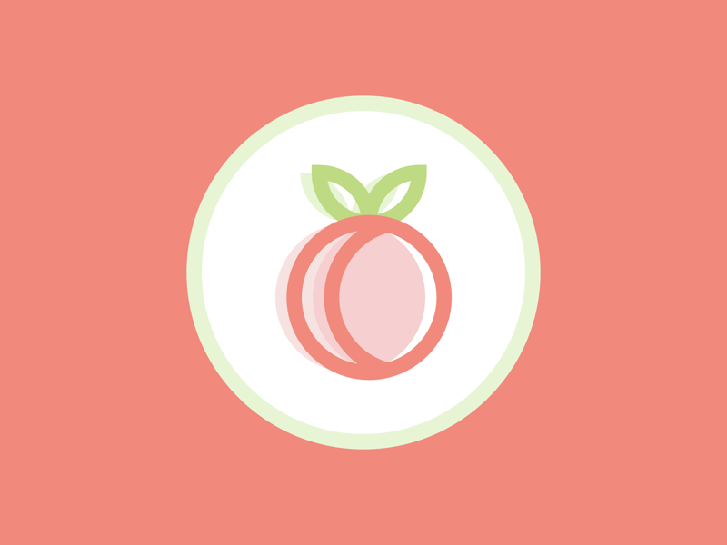 Feeling peachy isometric geometric colorful brand identity soft light cute flat logo flat concept brand logo branding logo design iconography icon peach fruit logo vector