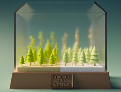 Summer Till Winter - Lowpoly 3D Artwork ☀️❄️ 3d 3dmodelling blender blender3d design diorama illustration low poly 3d lowpoly