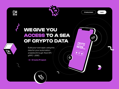 CRYPTOMATION api crypto cryptocurrency design ui ux web