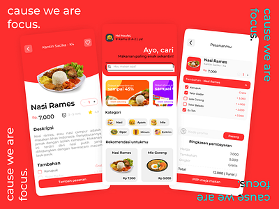Focus - SMK Telkom Purwokerto food mobile app app branding design ui ux