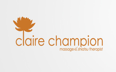 Claire Champion Logo alternative therapy flower logo lotus massage orange shiatsu