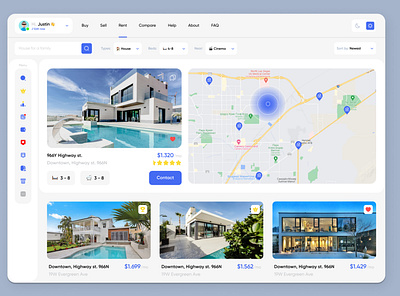 Sale and Rental of Houses - Concept houses rental sell ui ui ux ux ux ui uxui web webdesign website